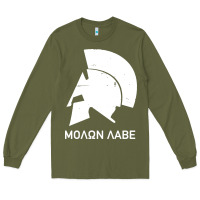 Army Green spartan helmet Long Sleeve Tee - artisFamous