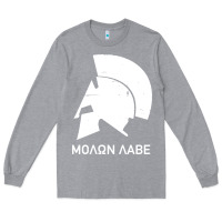 Heather Grey spartan helmet Long Sleeve Tee - artisFamous