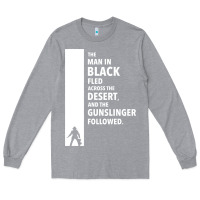 Heather Grey the man in black fled across the desert Long Sleeve Tee - artisFamous