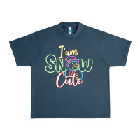 Midnight Navy T am SNOW CUTE Urban Heavy Tee - CowhideDigitalArt