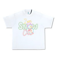 White T am SNOW CUTE Urban Heavy Tee - CowhideDigitalArt