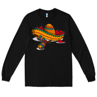 Black maracas sombrero mexican Long Sleeve Tee - artisFamous
