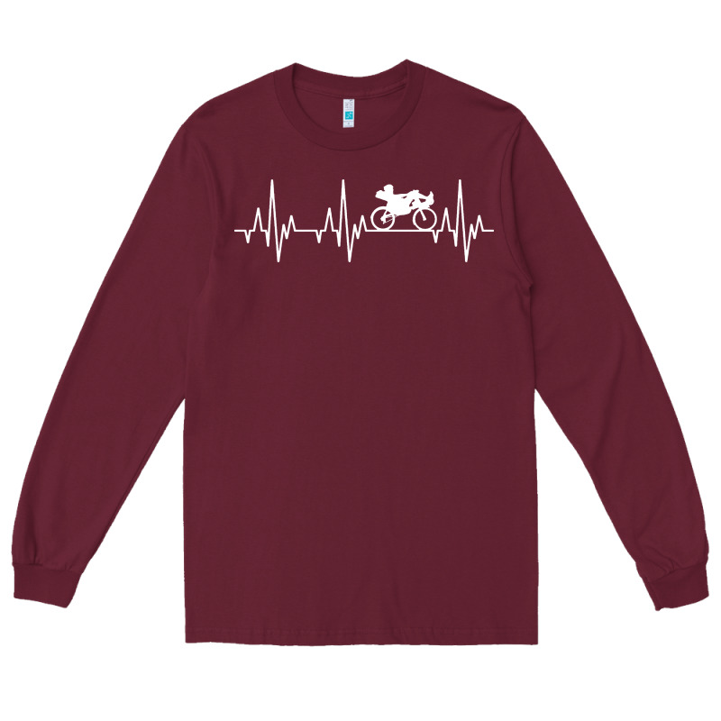 Heartbeat Recumbent Bicycle Bike Cyclist Biking Long Sleeve Tee by artisFamous | Teevron