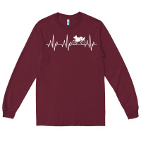 Burgundy heartbeat recumbent bicycle bike cyclist biking Long Sleeve Tee - artisFamous