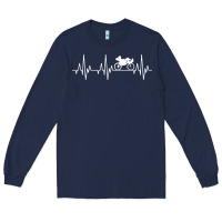 Navy heartbeat recumbent bicycle bike cyclist biking Long Sleeve Tee - artisFamous