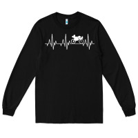 Black heartbeat recumbent bicycle bike cyclist biking Long Sleeve Tee - artisFamous