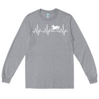 Heather Grey heartbeat recumbent bicycle bike cyclist biking Long Sleeve Tee - artisFamous
