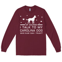 Burgundy carolina dog Long Sleeve Tee - artisFamous