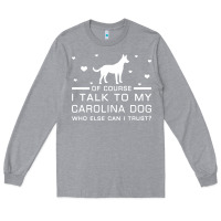 Heather Grey carolina dog Long Sleeve Tee - artisFamous