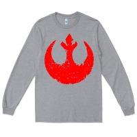 Heather Grey distressed rebel alliance symbol Long Sleeve Tee - artisFamous