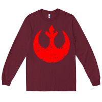 Burgundy distressed rebel alliance symbol Long Sleeve Tee - artisFamous