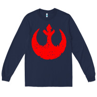 Navy distressed rebel alliance symbol Long Sleeve Tee - artisFamous