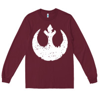 Burgundy distressed rebel alliance symbol Long Sleeve Tee - artisFamous