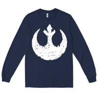 Navy distressed rebel alliance symbol Long Sleeve Tee - artisFamous