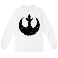 White distressed rebel alliance symbol Long Sleeve Tee - artisFamous