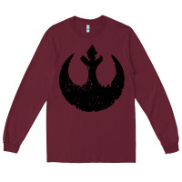 Burgundy distressed rebel alliance symbol Long Sleeve Tee - artisFamous