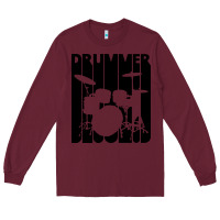 Burgundy vintage retro drummer Long Sleeve Tee - artisFamous