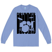 Colony Blue vintage retro drummer Long Sleeve Tee - artisFamous