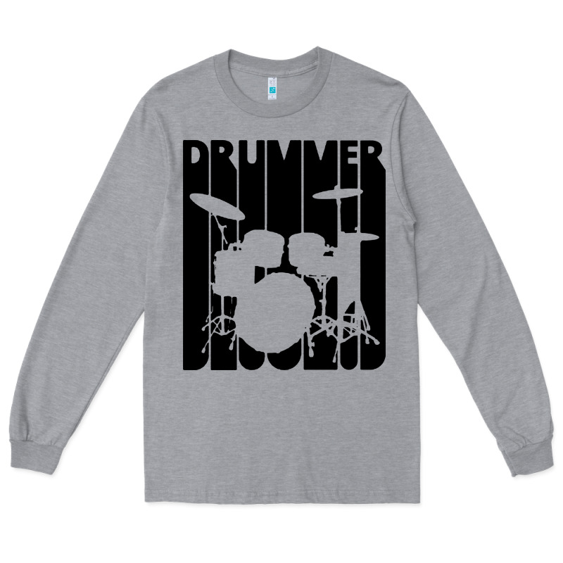 Vintage Retro Drummer Long Sleeve Tee by artisFamous | Teevron