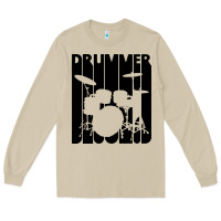 Mushroom vintage retro drummer Long Sleeve Tee - artisFamous