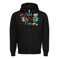 Black best teacher ever Zipper Hoodie - RanaPortraitStore