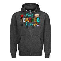 Charcoal Heather best teacher ever Zipper Hoodie - RanaPortraitStore