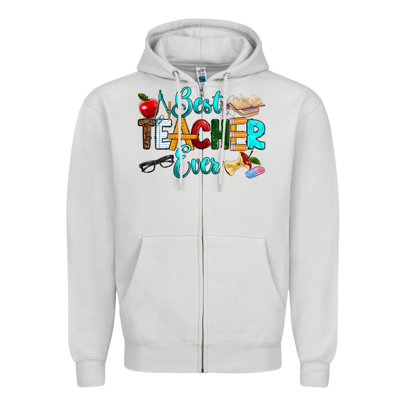 Best Teacher Ever Zipper Hoodie by RanaPortraitStore | Teevron