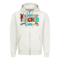 Oatmeal Heather best teacher ever Zipper Hoodie - RanaPortraitStore