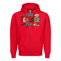 Red best teacher ever Zipper Hoodie - RanaPortraitStore
