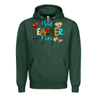 Sports Green best teacher ever Zipper Hoodie - RanaPortraitStore