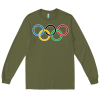 Army Green Olympic Rings Long Sleeve Tee - artisFamous
