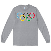 Heather Grey Olympic Rings Long Sleeve Tee - artisFamous