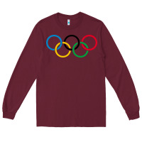 Burgundy Olympic Rings Long Sleeve Tee - artisFamous