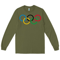 Army Green Olympic Rings Long Sleeve Tee - artisFamous