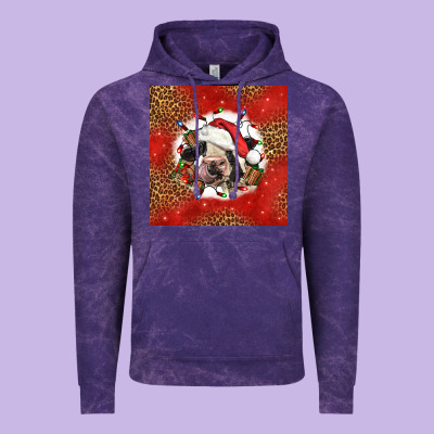 Christmas Cow Vintage Hoodie Designed By Lillyallendesigns