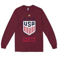 Burgundy uswnt unisex Long Sleeve Tee - artisFamous