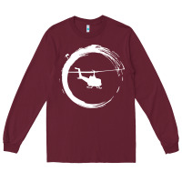 Burgundy helicopter Long Sleeve Tee - artisFamous