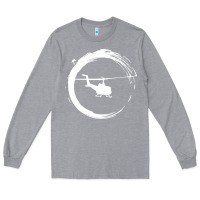 Heather Grey helicopter Long Sleeve Tee - artisFamous
