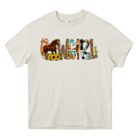 Cream Cowgirl Horse Min Heavy Core Tee - CowCowDesign