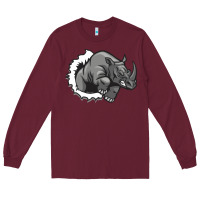 Burgundy Rhino Long Sleeve Tee - artisFamous