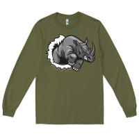 Army Green Rhino Long Sleeve Tee - artisFamous