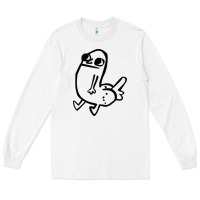 White Dickbutt Long Sleeve Tee - artisFamous