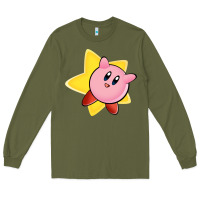Army Green Kirby's Adventure Long Sleeve Tee - artisFamous