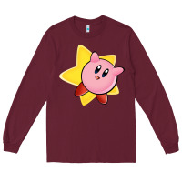 Burgundy Kirby's Adventure Long Sleeve Tee - artisFamous