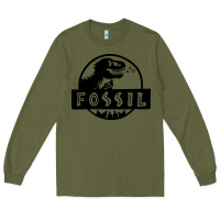 Army Green fossil dinosaur  wild life Long Sleeve Tee - artisFamous