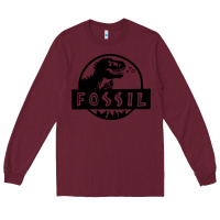 Burgundy fossil dinosaur  wild life Long Sleeve Tee - artisFamous