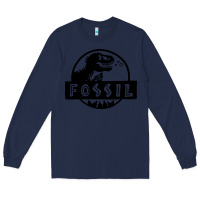 Navy fossil dinosaur  wild life Long Sleeve Tee - artisFamous