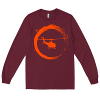 Burgundy helicopter Long Sleeve Tee - artisFamous