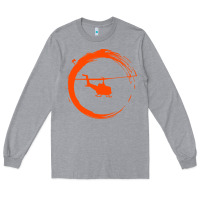 Heather Grey helicopter Long Sleeve Tee - artisFamous