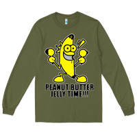 Army Green peanut butter jelly time banana Long Sleeve Tee - artisFamous